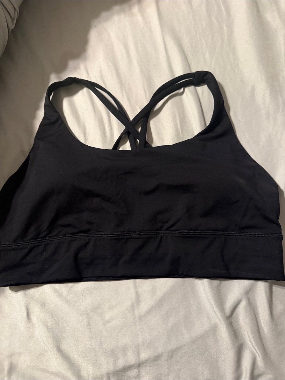 lululemon athletica Black Energy Longline Sports Bra- Size 14